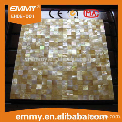 background yellow/gold sea shell mosaic mother of pearl shell tiles board/mesh backing